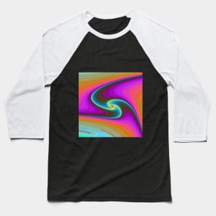 Psychedelic, Ombre, Fractal, Purple and Orange, Triswirl Design. Baseball T-Shirt